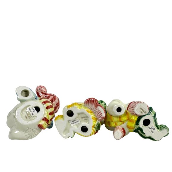 Fitz and Floyd Frosty Folks Three Tumbling Christmas Snowmen Figurines-no Box - Picture 4 of 6